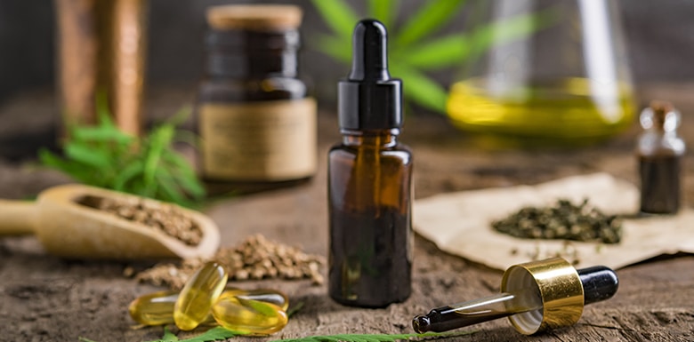 CBD oil as pill and drops